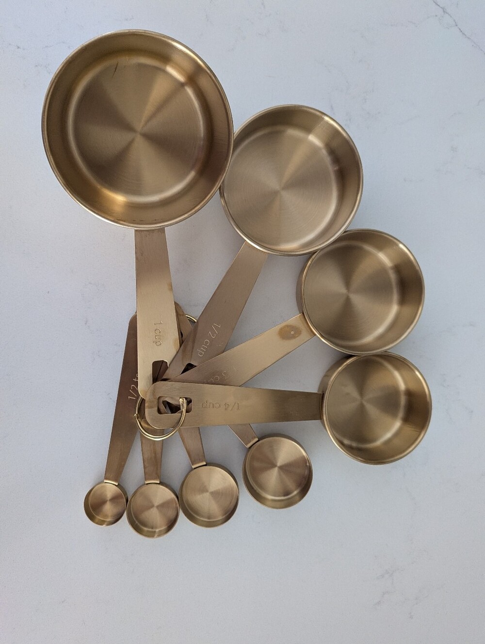 Gold Metal Measuring Cup and Spoon Set